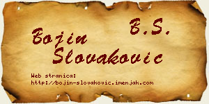 Bojin Slovaković vizit kartica